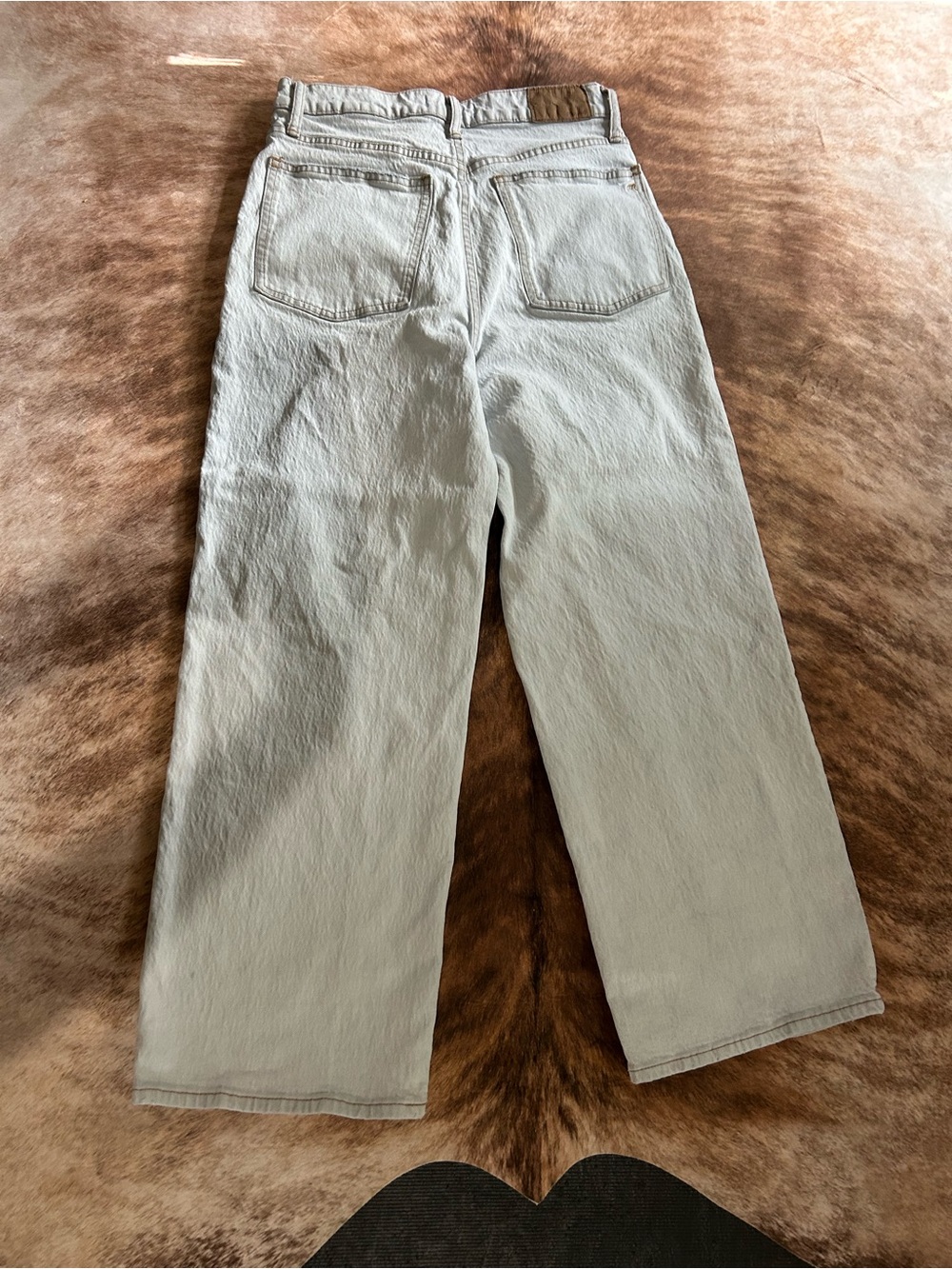 Madewell The Perfect Vintage Wide Leg Crop Jeans Light Wash Size 28 Quiet Luxury - Picture 4 of 9